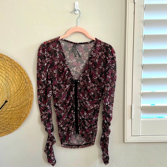 Anthropologie Tops - Anthropologie sheer floral top XS